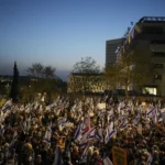 People of Israel protest outside of the Knesset, Isreal’s parliament