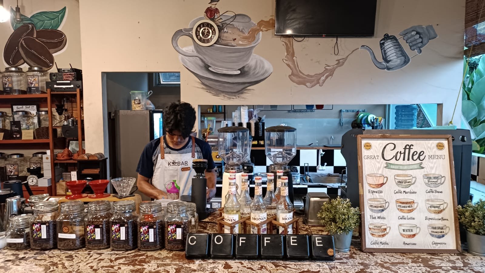 The baristas at Kobar Cafe are orphans from Kobar CAfe's orphanage. They are trained in cafe management to barista art.